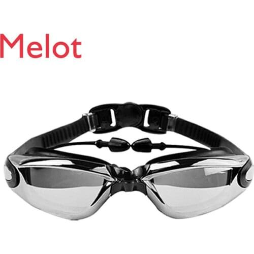 Swimming Goggles Large Frame Waterproof Anti-Fog Men and Women Adult Myopia Swimming Glasses Children Diving Mask Equipment Set