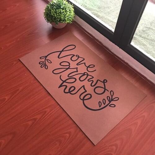 Anti-Slip Welcome Door Mat In The Hallway Love Grow Here Rugs for Doormat Entrance Door Brown Rubber Carpet