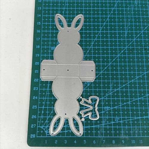 Bunny Rabbit Box Frame Metal Cutting Dies Stencils For DIY Scrapbooking Decor Embossing Handcraft Card Making Punch Template