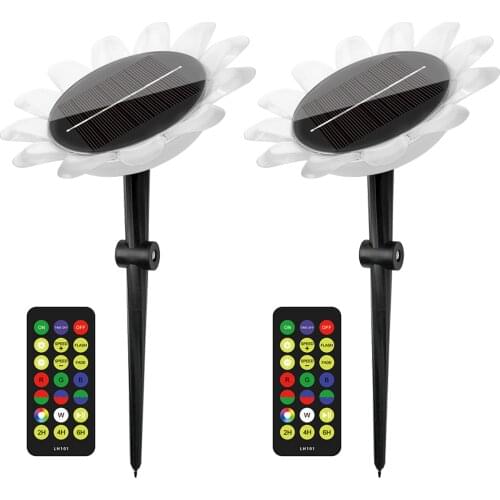 Garden Solar Powered Pool Light IP68 Flower Shaped RGB LED Solar Stake Light For Patio Backyard Flowerbed Pond Pool