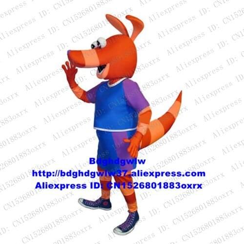 Orange Color Sport Kangaroo Roo Mascot Costume Adult Cartoon Character Outfit Suit Merchandise Street Stage Properties zx2493