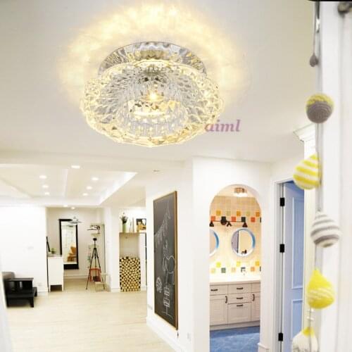 LED 10*10*5cm Mini K9Crystal Ceiling Lamp Spotlight LED 3W Free shipping 110-240v
