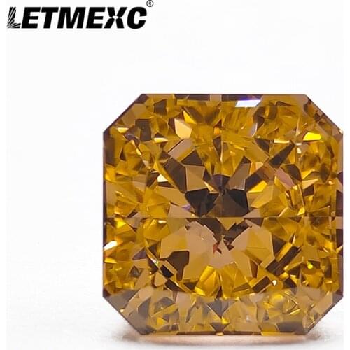 Top Morganite High Carbon Diamond Lab Zircon Cubic Zirconia CZ 8x8mm Square Octagon Crushed Ice Cut 4K Cutting 5A+ Quality