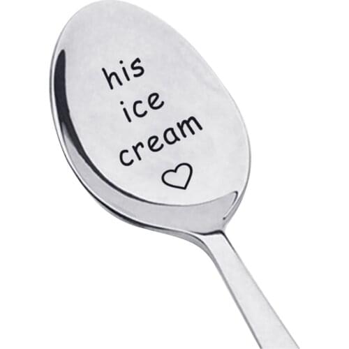 Creative Peanut Butter Coffee Rice Tea Soup Spoon Stainless Steel Couple Valentines Day Gift Spoon Drinking Tableware