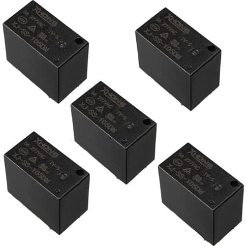 UXCELL 5Pcs PCB Electromagnetic Relays DC 5/12V Coil 4Pin Mini PCB Electromagnetic Power Relay 5/10A 277V AC 10A 30V DC Supplies