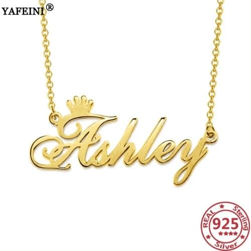 YAFEINI Customize Name Necklace 925 Sterling Silver DIY Necklace Personalize Letter Necklace Name DIY Name Woma Necklace Pendant