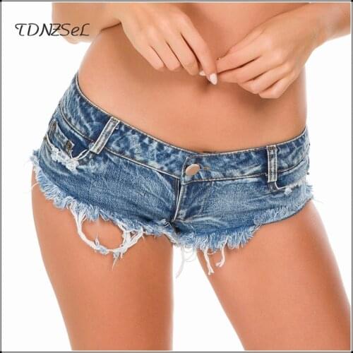2020 New Sexy Low Waist Blue Tassel Ripped Denim Shorts Women Slim Summer Show Hips Mini Jeans Shorts Spodenki Damskie Jeansowe