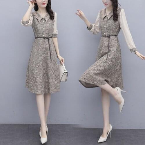 Women Elegant Fashion Ladies Dress Long Sleeve Autumn Party Cocktail Birthday Dress Loose Slim Casual Office Work Business Dress