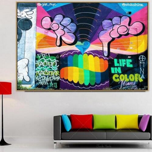 Life in Color Urban Street Art Graffiti Wall Art Poster Wall Photo Pictures Wall Art Home Wall Decor Painting Canvas Print
