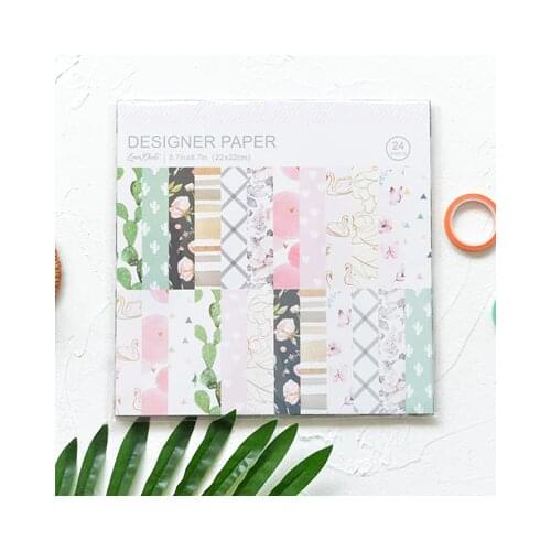 Gold Foil Elegant Swan Double-side Vintage pattern DIY Scrapbooking Background Paper pack creative craft art paper handmade kit