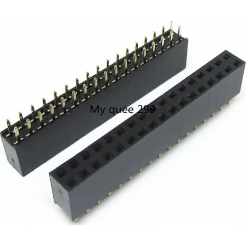10 pcs 17P 2*17pin Female Double Row Straight Pin Pitch 2.54mm 2*17 Needle Header Strip Socket Connector