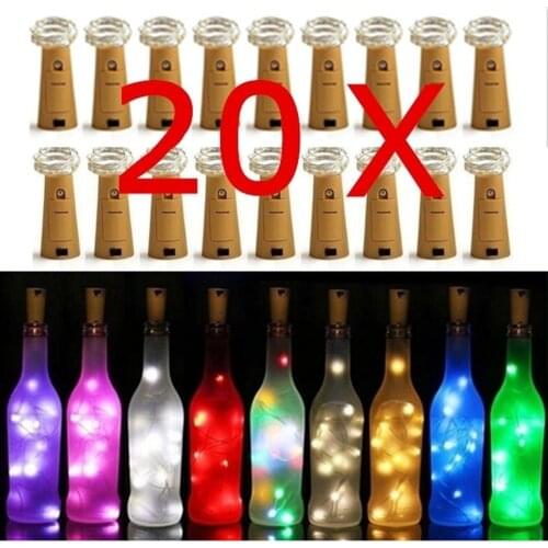 Wine Bottle Lights String Fairy Light Cork Copper Wire String LED Garland Lights Wedding Festival Party Christmas Decartiaon
