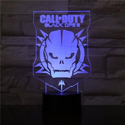 3d Night Lights Call of Duty Mask Colorful Bed Headlamps Creative Gift Lights Manufacturers 3d Light Fixtures Home Decor 2407