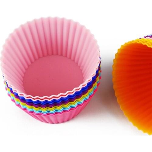 6pcs Silicone Mold Heart Cupcake Soap Silicone Cake Mold Muffin Baking Nonstick and Heat Resistant Reusable