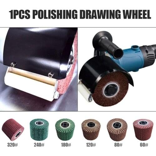 60/80/120/180/240/320 Grit Abrasive Polishing Wheel Non-woven Nylon Flap Wheel Brush Wire Drawing Polishing Burnishing Wheel