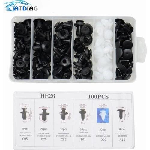 Auto Fastener Clips Vehicle Retainer Rivet Door Panel Fender Liner Bumper Fender Trim Plastic Mixed Car Clips