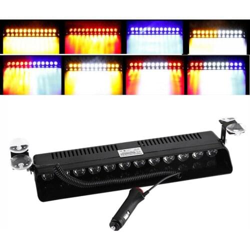 Car Emergency Light 12 LED Strobe Light Dashboard Hazard Windshield Warning Light Flashing Strobe LED Stroboscopes For Auto 12v