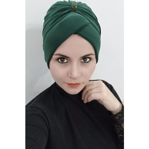 Womens Stone Detail Double sided Bone Emerald