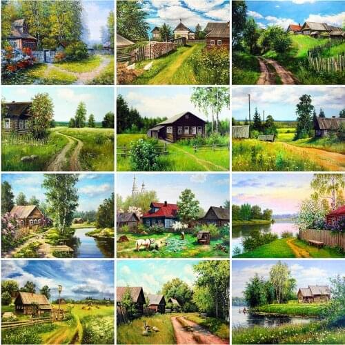 Evershine 5D DIY Diamond Painting House Scenery New Arrival Diamond Embroidery Village Full Square Round Drill Mosaic Wall Decor