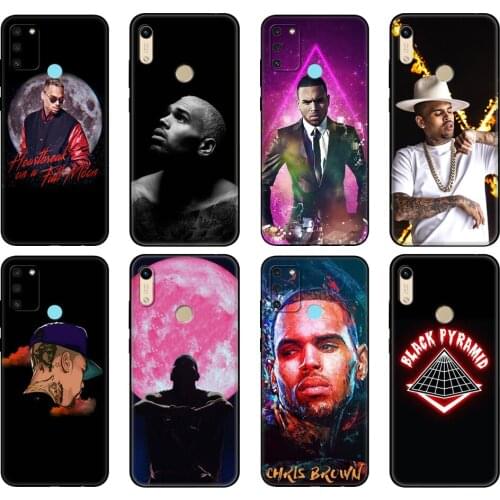 Black tpu Case For Honor 8a Prime 8s 9 10X Lite 9A 9C 9X Premium Pro 9S Case Cover Singer Chris Brown