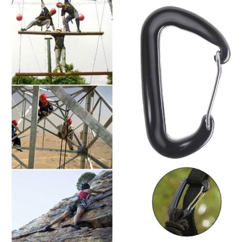 77JE Aviation Aluminum D Shape Carabiner 12KN Hammock Safety Clasp Climbing Buckle