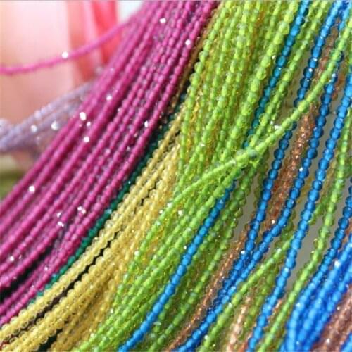Beautiful Faceted Zircon Crystal Beads 2/3mm Tiny Rub Amethys Strand Bead Wholesale Small Stone Beads For DIY Bracelet Jewelry