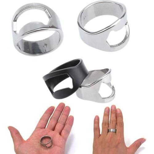 Creative Stainless Steel Beer Openers Finger Ring Ring-shape Bottle Beer Opening Remover Kitchen Gadgets Bar Tools
