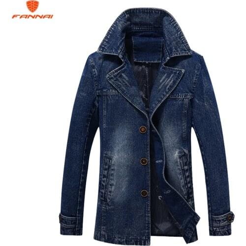 2018 jaqueta masculina Retro Denim jacket men Spring Turn-Down Collar jacket mens classic outwear jean jackets coat plus size