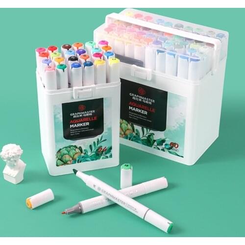 Double-Headed Water-Based Marker Set With Color Stacking Effect, Environmental Protection And Tasteless Art, Watercolor Painting