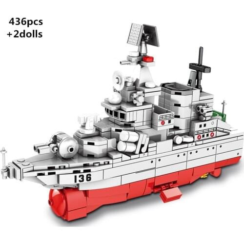 2021 NEW Military Series Modern Class Type P.965 Missile Destroyer Building Blocks Set Bricks Classic Model Toys For Children
