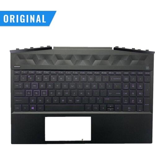 NEW Laptop US purple backlit keyboard palmrest Upper cover For HP Pavilion 15-DK 15-dk0134TX TPN-C141 AP2K8000320 L57596-001