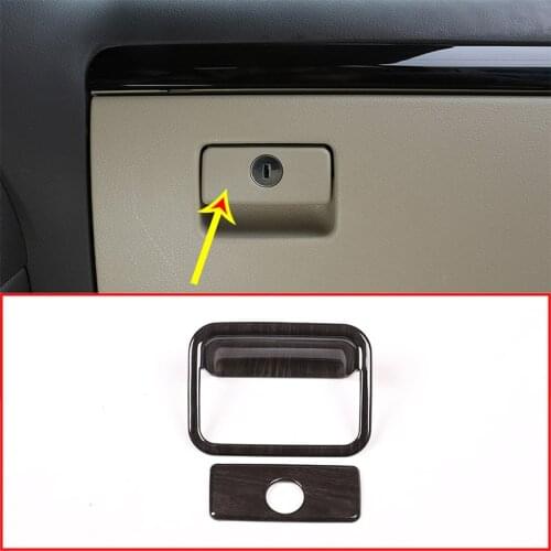 2pcs Black Wood Grain For Toyota Land Cruiser Prado FJ150 150 LC150 2010-2018 Car ABS Interior Glove Cover Trim Accessories