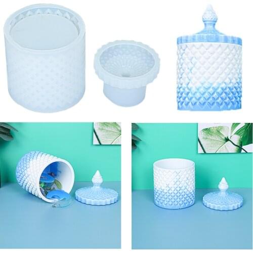 DIY Crystal Epoxy Resin Mold European Roman Storage Box Mould Candle Cup Mirror Silicone Mold