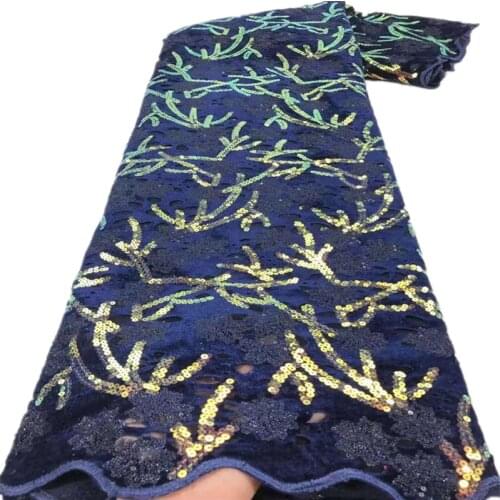 SJ Lace 2021 African Lace Fabric With Sequins Embroidered Laces High Quality Nigerian French Tulle Lace Fabric For Wedding r6-20
