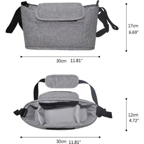 28EC Multi-pocket Baby Stroller Organizer Bag Waterproof Baby Stuff Nappy Cup Holder