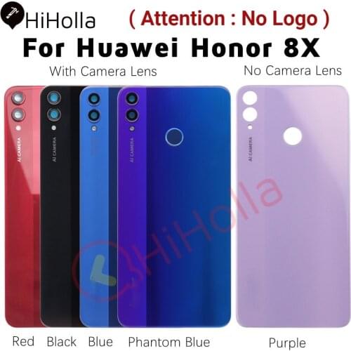 Back Glass Cover For Huawei Honor 8X Battery Cover Rear Housing Door Panel Case for Honor 8X Battery Cover With Camera Lens
