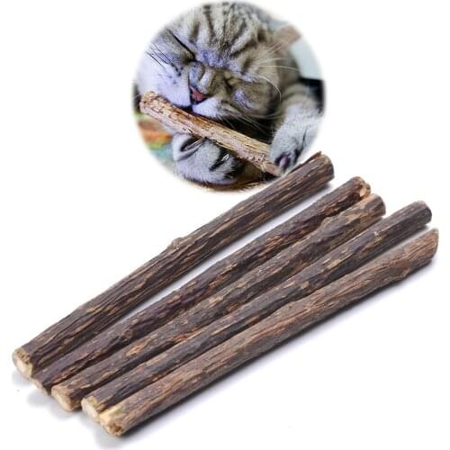 5PCS Natural Cats Catnip Toys Chew Sticks, Catnip Sticks Matatabi Teeth Molar Teeth Cleaning Chew Toy for Cat Kitten Kitty
