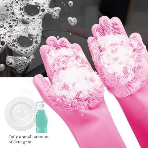 1pair Magic Silicone Dish Washing Gloves/Dishwashing Glove Household Tools for Cleaning Car Pet Brush/ household gloves
