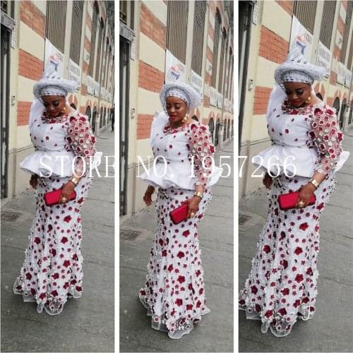 African Lace Fabric 3D Flower High Quality 2021 French Tulle Lace Fabric Appliqued Nigerian Net Lace For Wedding Dress FJ2230