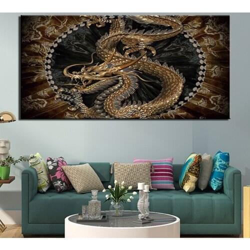 Diamond embroidery Chinese golden dragon wall art 5D Diy full diamond painting square round drill 5d rhinestone mosaicZP-3907