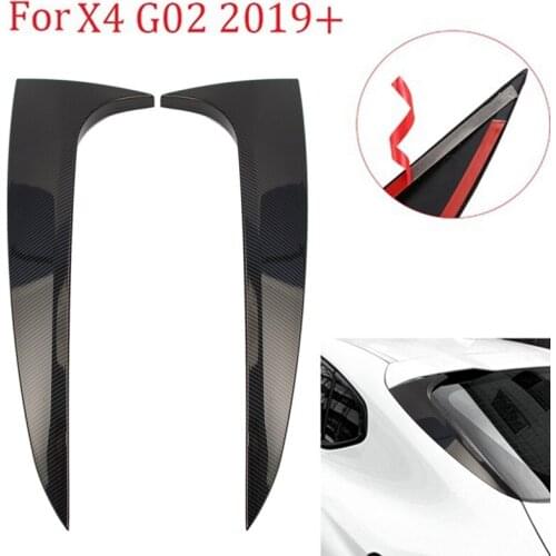 Car Rear Window Side Spoiler Trim for-BMW X4 G02 2019+ Side Wing Roof Stickers Cover Carbon Fiber Pattern