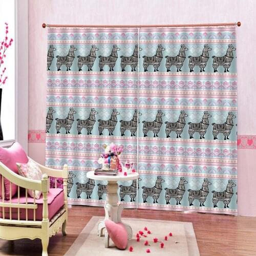 Bohemia retro ethnic Style Curtains by African Camel Animals with Oriental Image Polyester Fabric Drapes For Living room Bedroom