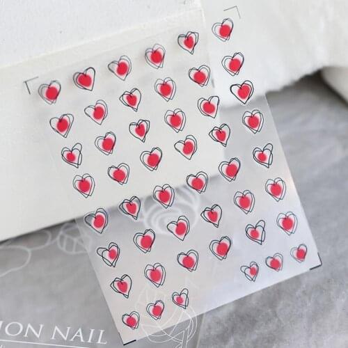 Paper Decorative DIY Heart Ultra Thin Nail Sliders Smooth Manicure Art Sticker Vivid Images for Beauty