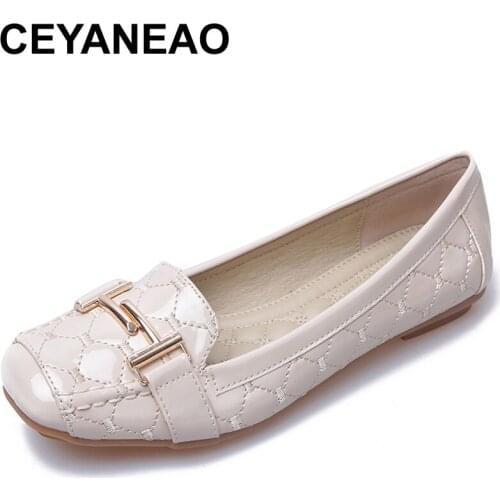 CEYANEAO2018 New Arrival Elegant Women Flat Black Round Toe Fashion Ballet Flats Big Size 41 Casual Comfort Lady ShoesE1137
