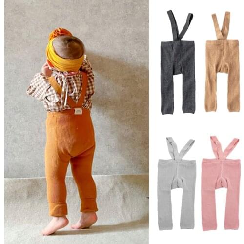 Soft Cotton Baby Girl Boy Clothes Suspender Toddler High Waist High Elasticity Solid Color Stockings Baby Leggings Ninth Pants