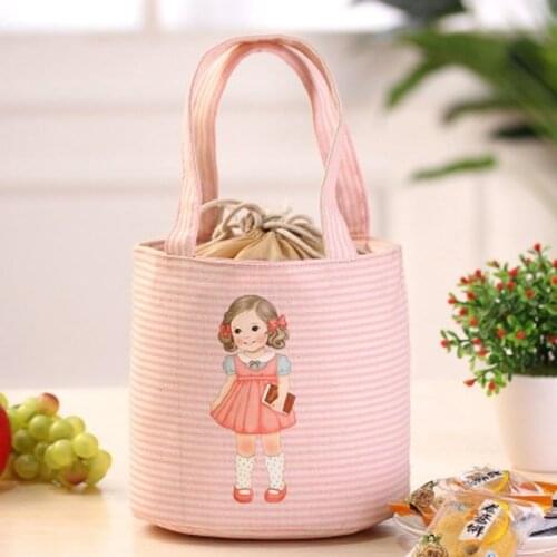 Cylindrical Insulation Lunch Bag Insulated For Women Student Kids Thermal Lunch Box Tote Picnic School Food Storage Cooler Bag