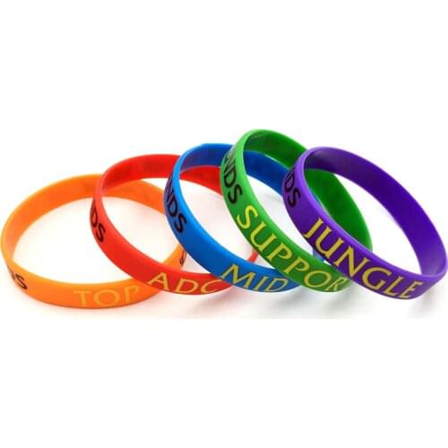 Colorful LOL Bracelet League of Legend Wristband Game ADC, JUNGLE,SUPPORT, MID LOGO Rubber Silicon Mens Womens Bracelets Gifts