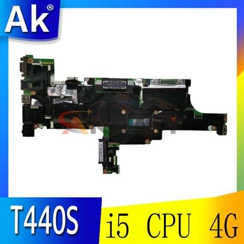 For Lenovo Thinkpad T440S Laptop Motherboard VILT0 NM-A052 Mainboard With Intel i5 CPU 4G-RAM 100% Test 04X3888 04X3903 04X3906