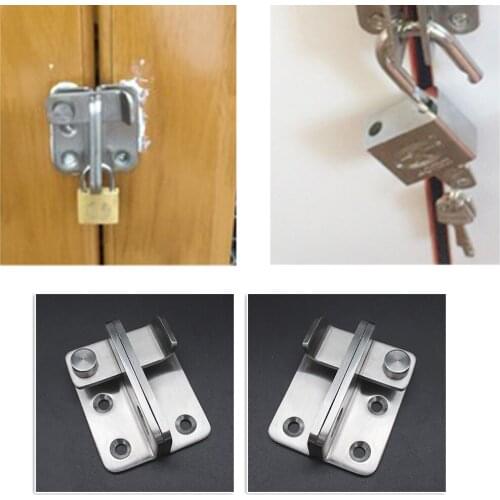 Punch free Door Bolt Tool Wardrobe Bracket Hasp Stainless Steel Safe Closet Bathroom Drawer Lock Buckle Hardware Lock Repair