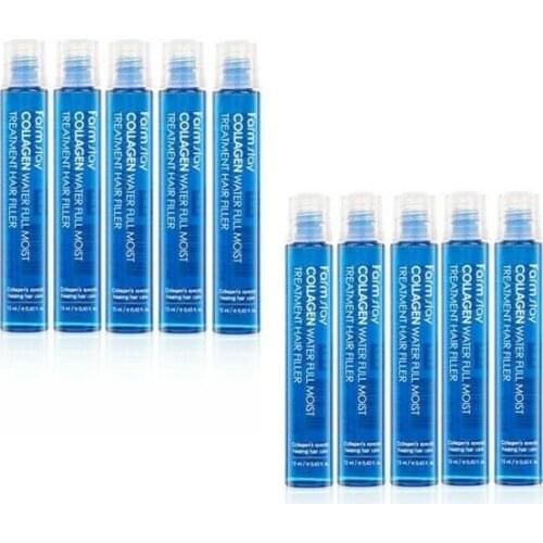 FARM STAY Collagen Water Full Moist Treatment Hair Filler 10pcs Protein Hair Ampoule Keratin Hair Lose Treatment Serum Hair Care